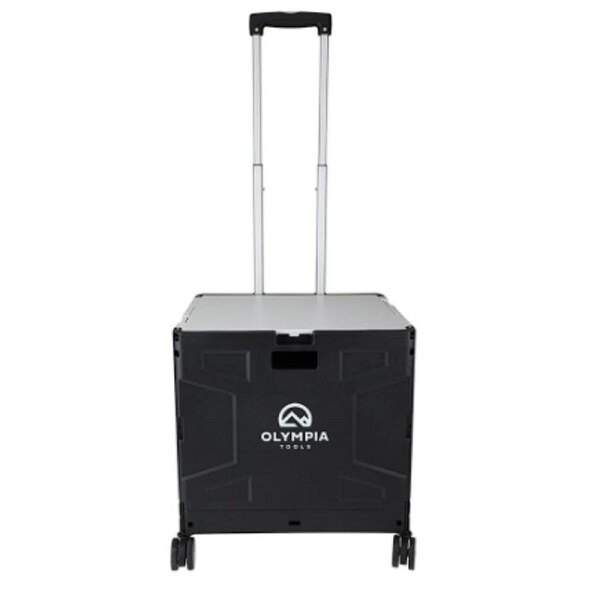 Folding Shopping Cart Trolley Crate 75kg Capacity With Wheels Rolling Carts