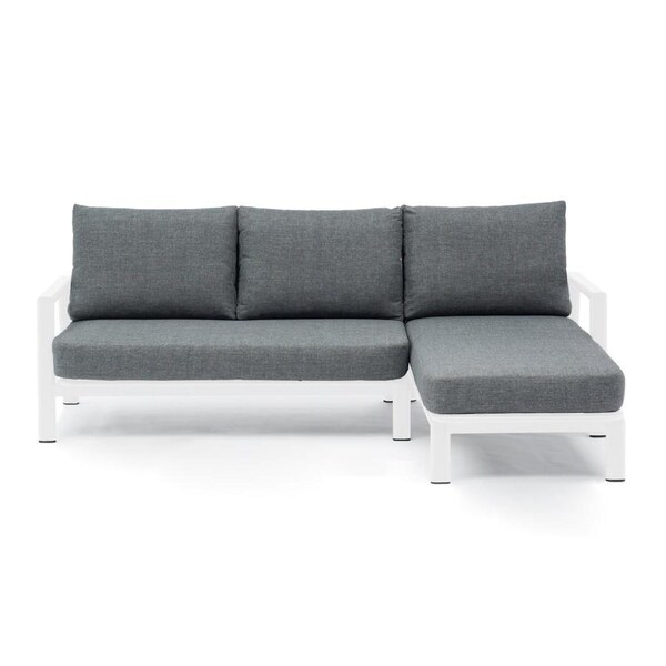 FurnitureOkay Como 2-Piece Aluminium Outdoor Chaise Lounge Setting - White