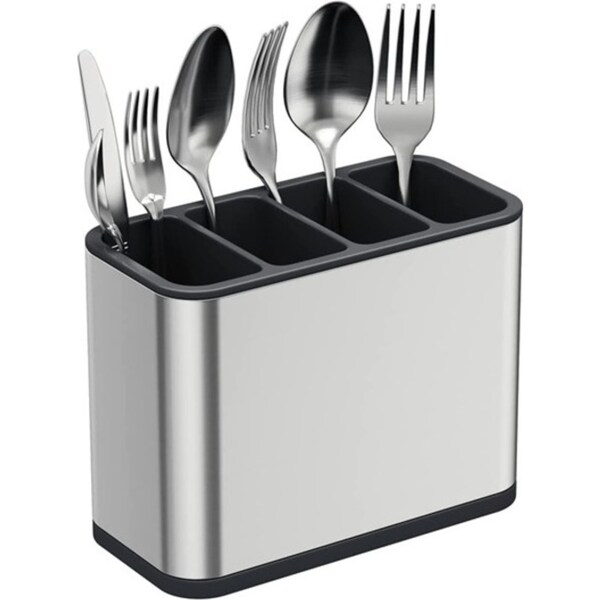 Catzon Utensil Holder Draining Stainless Steel with 4 Divided Compartments