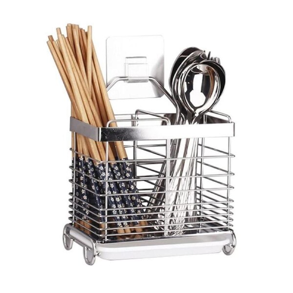 Catzon Square Utensil Drying Rack 304 Stainless Steel Hanging 2 Compartments
