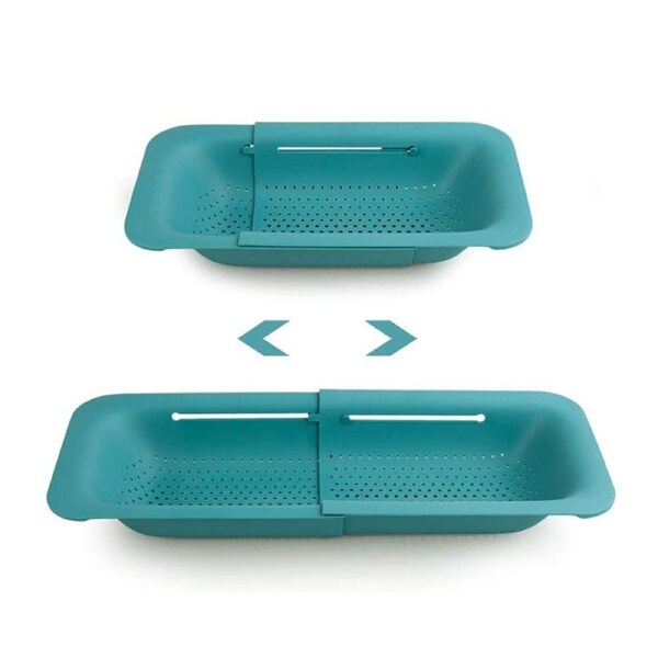 Catzon Sink Retractable Strainer Basket for Washing Vegetable Drying Dish-Green