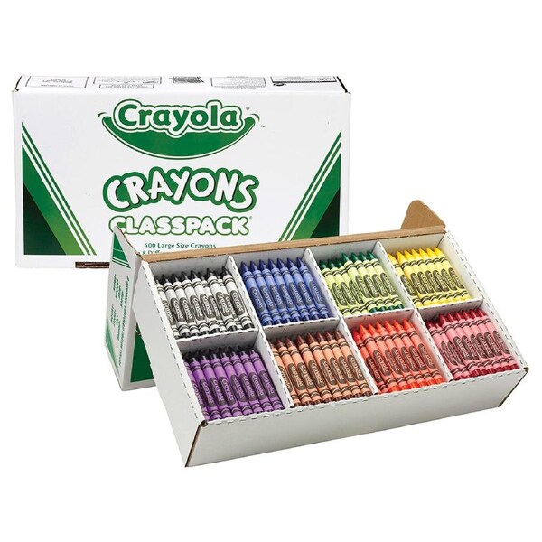400pc Crayola Kids/Childrens Creative Large Crayon Craft Drawing Classpack 36m+