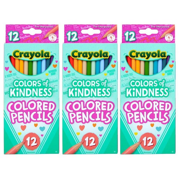 36pc Crayola Kids/Childrens Creative Art Colours Of Kindness Colored Pencils