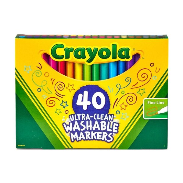 40pc Crayola Kids/Childrens Creative Fineline Ultraclean Washable Markers 36m+