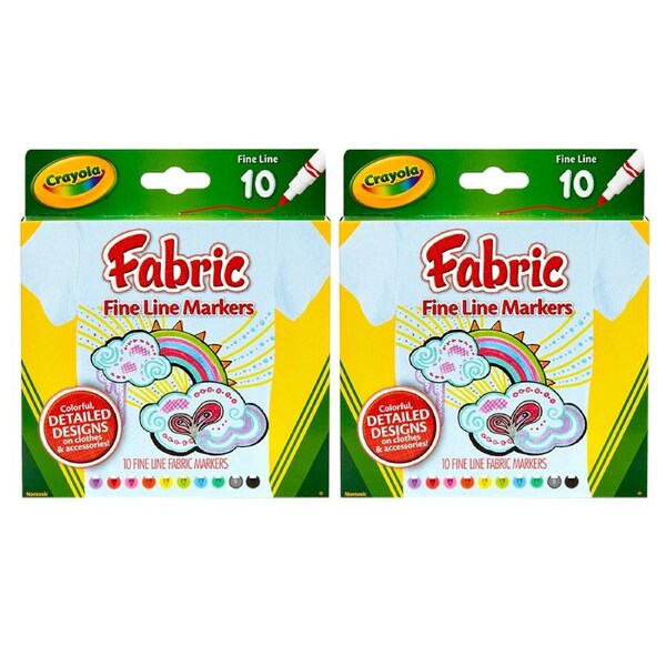 20pc Crayola Kids/Childrens Creative Fabric/Clothing Colouring Markers 36m+