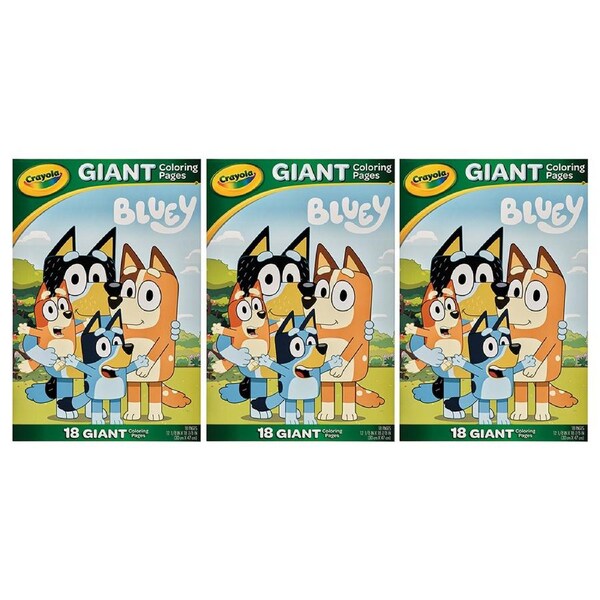 3x Crayola Kids/Childrens Creative Giant Colouring Page Foldalope Bluey 36m+
