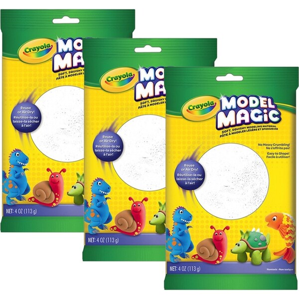 3x Crayola Childrens Creative Model/Modeling Magic Squishy 113gms White 36m+