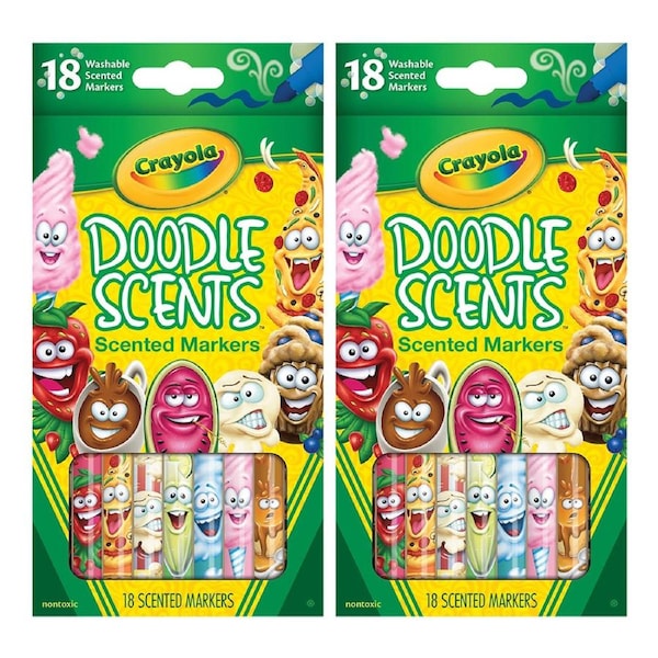 36pc Crayola Kids/Childrens Creative Doodle Scents Washable Colour Markers 36m+