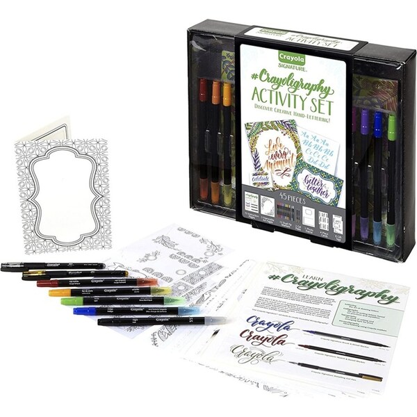 45pc Crayola Kids/Childrens Creative Signature Crayoligraphy Lettering Kit