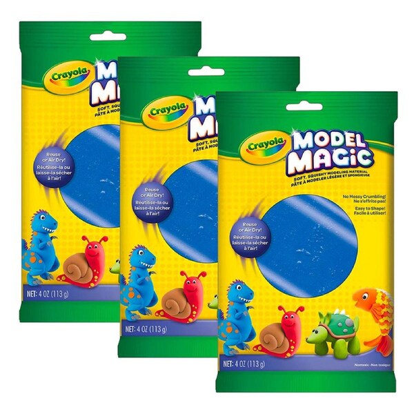 3x Crayola Childrens Creative Model Magic Squishy Modeling Material 113gms BLU