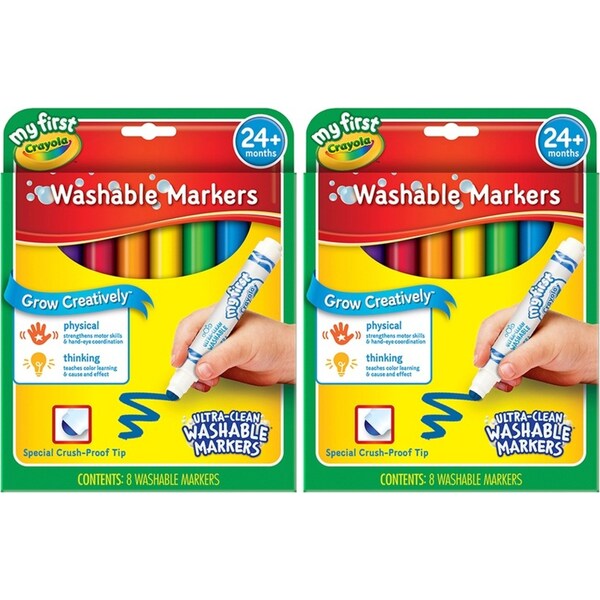 16pc Crayola Washable Kids/Childrens Art Creative My First Colouring Markers Set