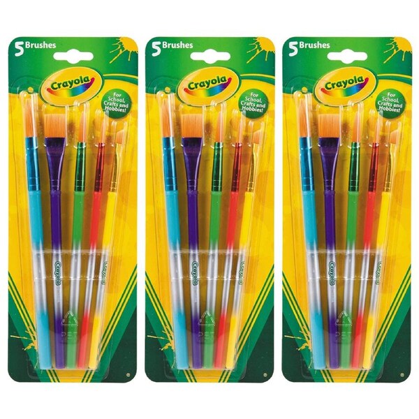15pc Crayola Kids Creative Art/Craft Water Colour/Washable Paint Painting Brush