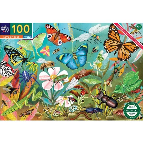 eeBoo - Love of Bugs Puzzle 100pc