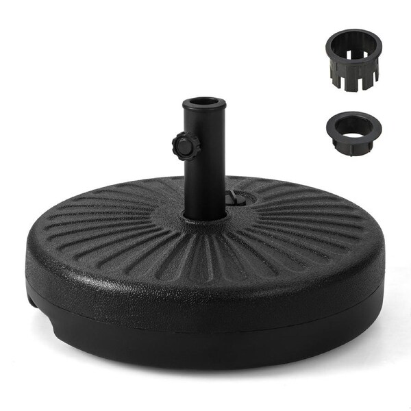 Costway Round Umbrella Base Stand Water/Sand Filled Patio Umbrella Holder Parasol Cantilever Base Garden Beach