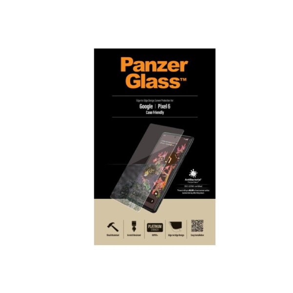 PanzerGlass Case-Friendly Glass Screen Protector Guard For Google Pixel 6 Black