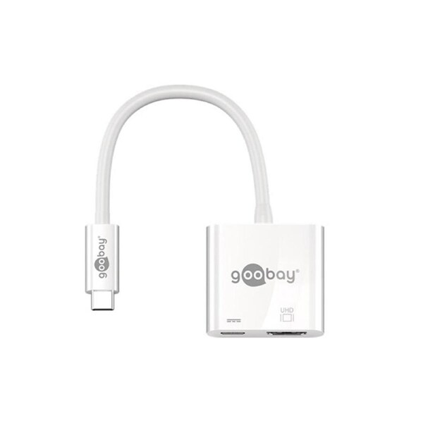 Goobay USB-C to HDMI Adapter 4k 60Hz 3A/60W Cable For Laptop/Computer White