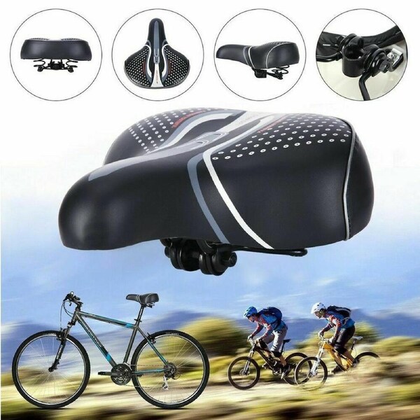 Comfort Wide Big Bum Bike Bicycle Gel Cruiser Extra Sporty Soft Pad Saddle Seat