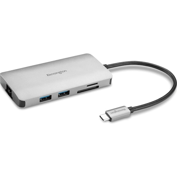 Kensington UH1400P USB-C 8-in-1 Driverless Laptop Dock Universal 8 Ports 85W Power Pass-Through