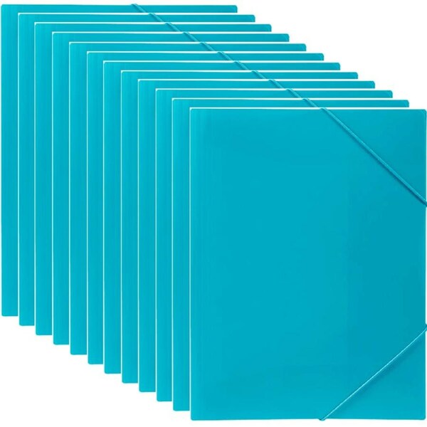 Marbig Document File Wallet Folder Elastic Strap A4 Marine Blue 12 Pack