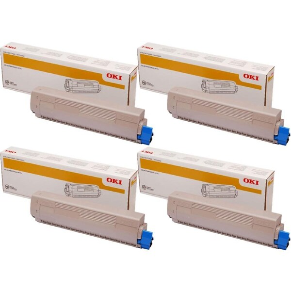 OKI MC873 Toner Ink Cartridge Set High Yield Black/Cyan/Magenta/Yellow Genuine