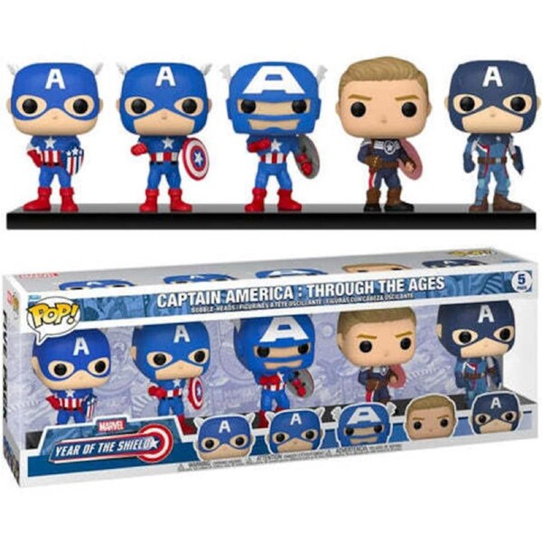 Funko Pop Captain America Through the Ages Year of the Shield Vinyl 5-Pack