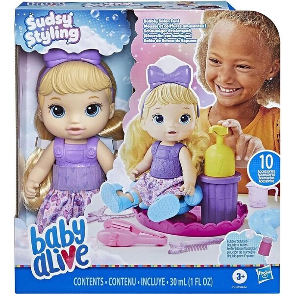 Baby Alive Sudsy Salon Styling Doll 12-Inch Blonde Hair