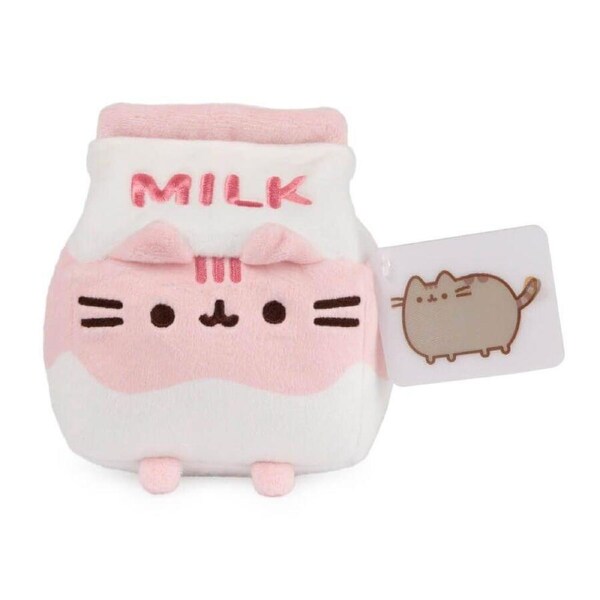 Pusheen The Cat Sips Strawberry Milk Plush 12cm