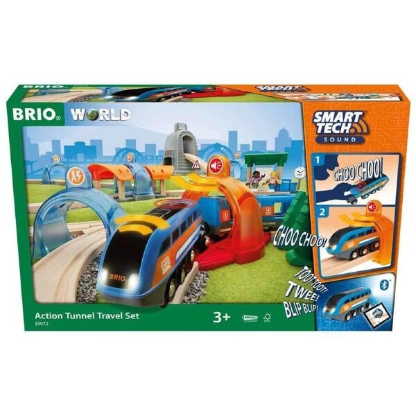 Brio World Smart Tech Sound Action Tunnel Travel Set 37pc 33972