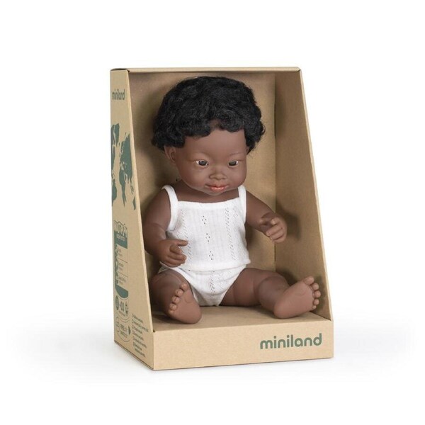 Miniland Educational Baby Doll African Down Syndrome Boy 38 cm