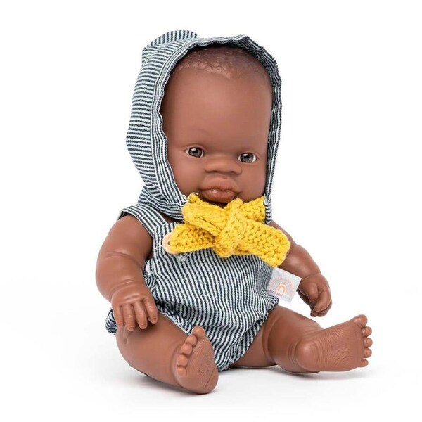 Miniland Educational African Boy Doll with clothing 21cm