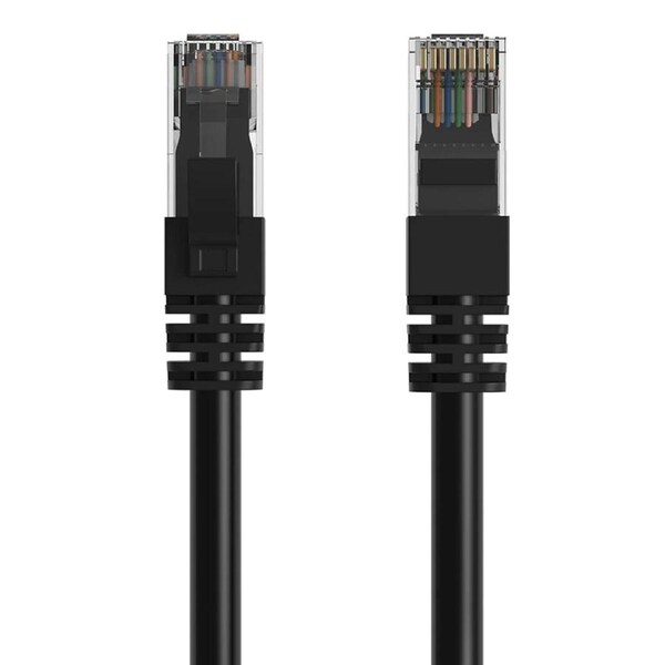 Cruxtec RJ45 Internet LAN 50m CAT6 10GbE Gigabit Speed Ethernet PVC Cable Black