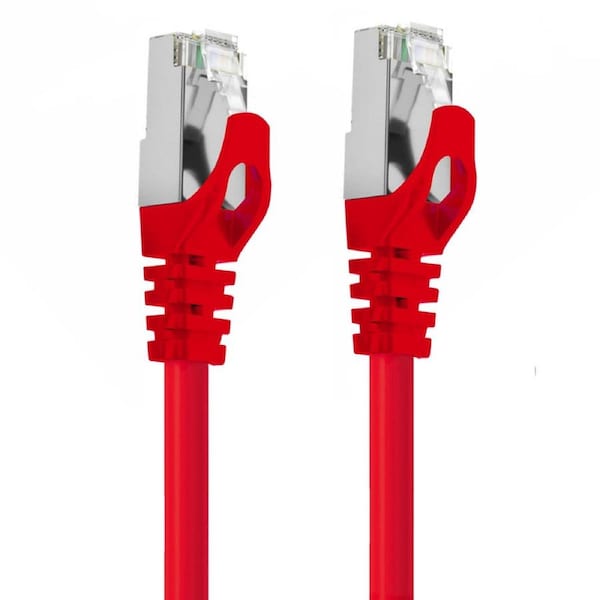 Cruxtec RJ45 Internet CAT7 10GbE SF/FTP 30m Triple Shielding Ethernet Cable Red