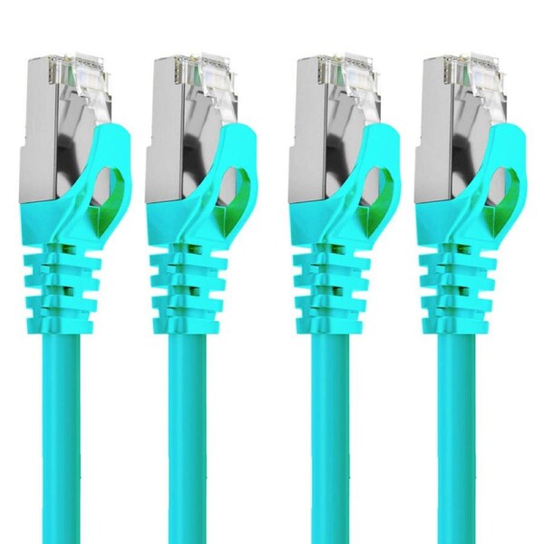 2PK Cruxtec RJ45 LAN CAT7 10GbE SF/FTP 3m Triple Shielding Ethernet Cable Green