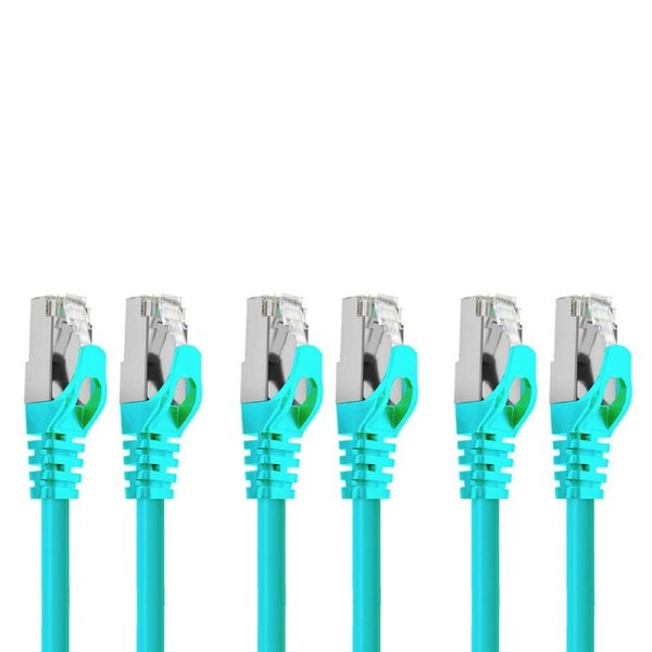 3PK Cruxtec RJ45 LAN CAT7 10Gb SF/FTP 30cm Triple Shielding Ethernet Cable Green