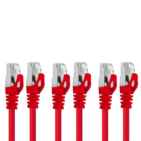 3PK Cruxtec RJ45 Internet CAT7 10Gb SF/FTP 1m Triple Shielding Ethernet Cable RD