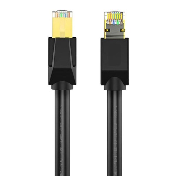 Cruxtec RJ45 LAN CAT8 SF/FTP 40GbE 5m Triple Shielding Ethernet Cable Black