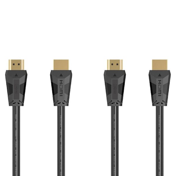 2PK Cruxtec 2m Premium High Speed HDMI 2.0 18Gbps 4K 60Hz Cable w/ Ethernet BLK