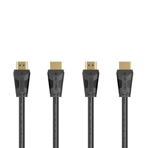 2PK Cruxtec 3m Premium High Speed HDMI 2.0 18Gbps 4K 60Hz Cable w/ Ethernet BLK