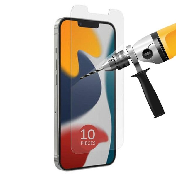 10pcs Tempered Glass Screen Protector Guard for Apple iPhone 13 Pro Max Front Bulk
