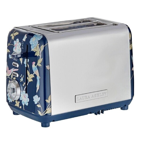 Laura Ashley Toaster 2-Slice Elveden Electric Bread Kitchen 24cm - Blue