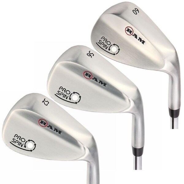 Ram Golf Pro Spin 3 Wedge Set - 52 Gap, 56 Sand, 60 Lob Wedges Men Right Hand