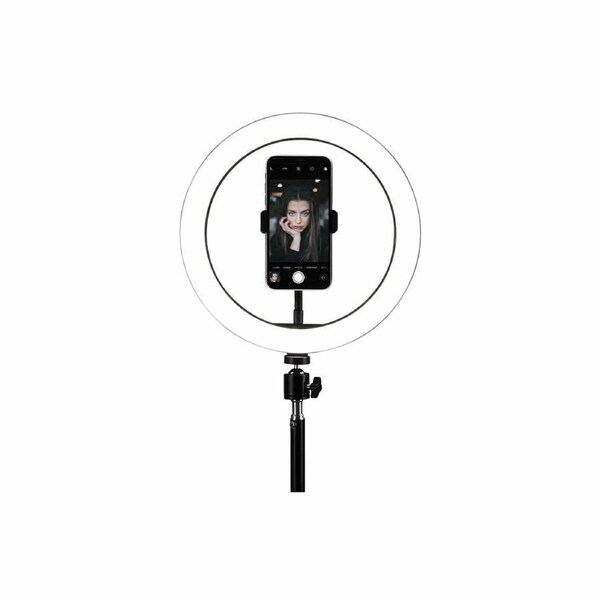26cm Diameter LED Selfie Ring Light with Stand and Phone Holder 186cm Height