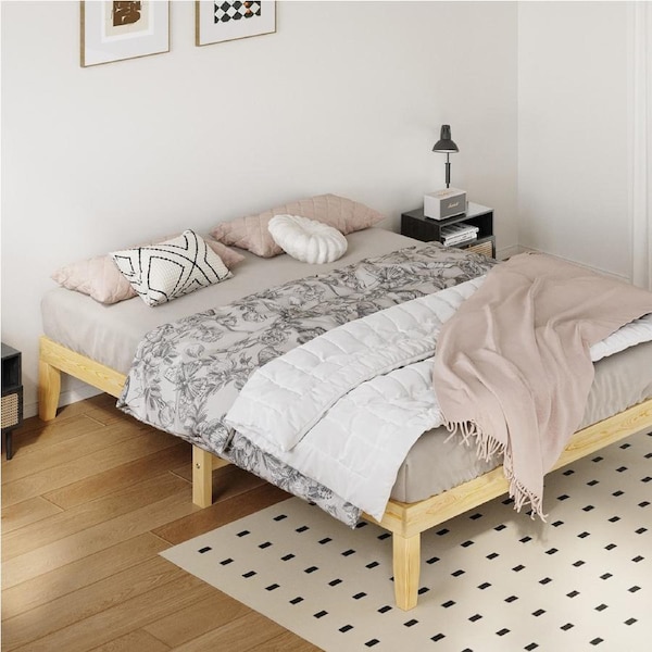 ALFORDSON Bed Frame Queen Size Pramod Wooden Base (Oak)