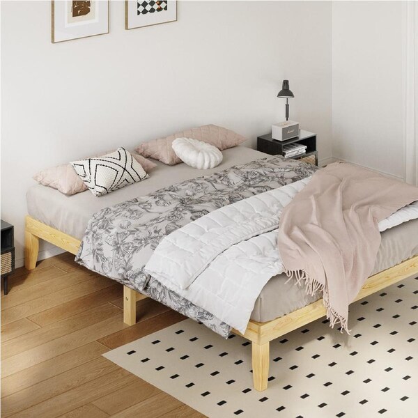 ALFORDSON Bed Frame Double Size Pramod Wooden Base (Oak)