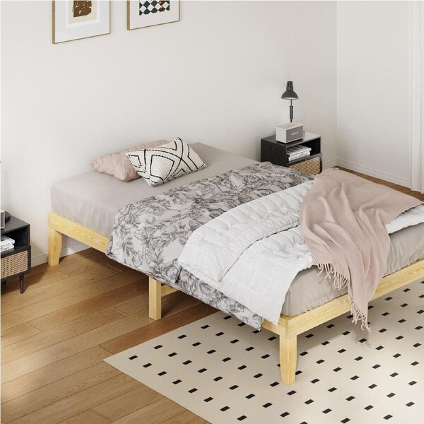 ALFORDSON Bed Frame Single Size Pramod Wooden Base (Oak)