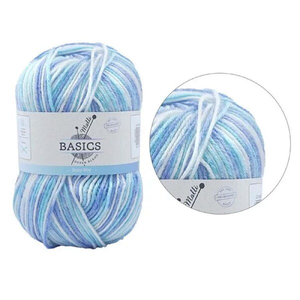 10 x Knitting Yarn 100g Blend Craft Ball Wool Crochet Baby Boy Multi Colour Yarn