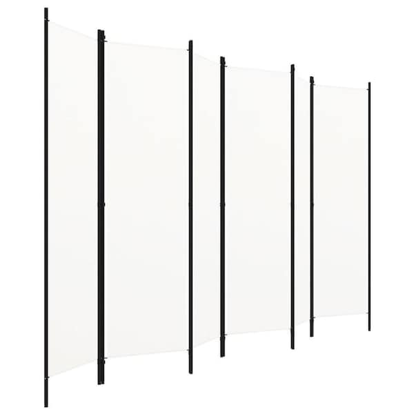 6 Panel Room Divider Privacy Screen Folding Partition Panels White 3m x 1.8m