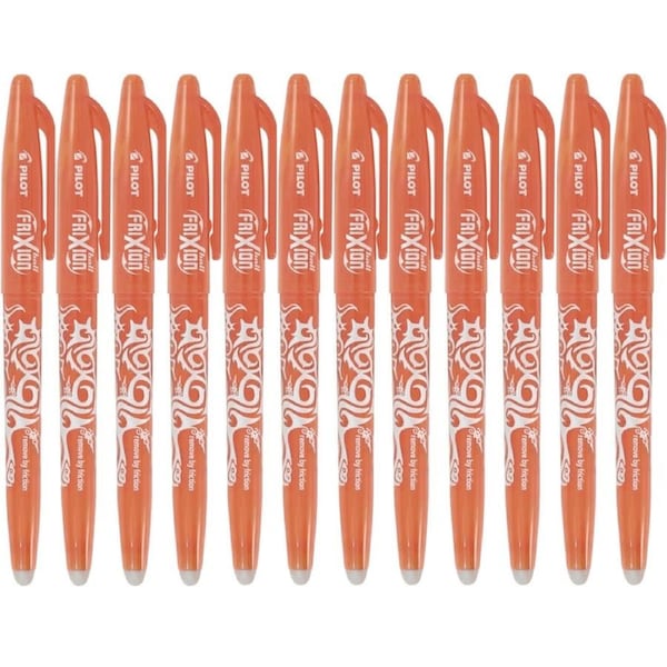 Pilot Frixion Erasable Gel Ink Pen 0.7mm Orange Box 12
