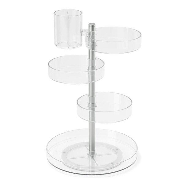 Umbra Pirouette Bathroom Countertop Cosmetics Shelf/Organiser Clear/Nickel