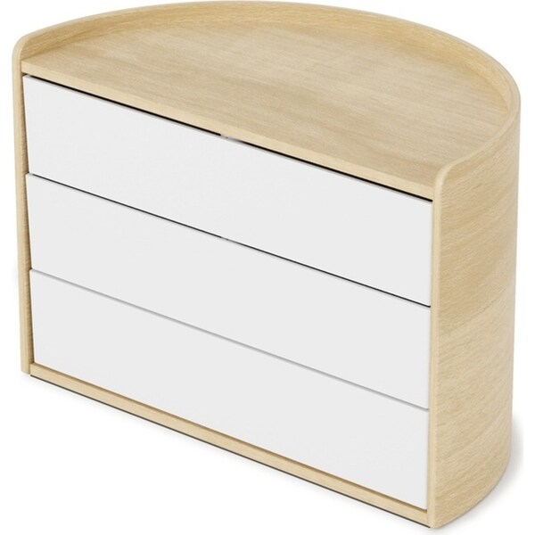 Umbra Moona 3 Tier Bathroom/Jewelry Storage Drawers White/Natural Woodgrain